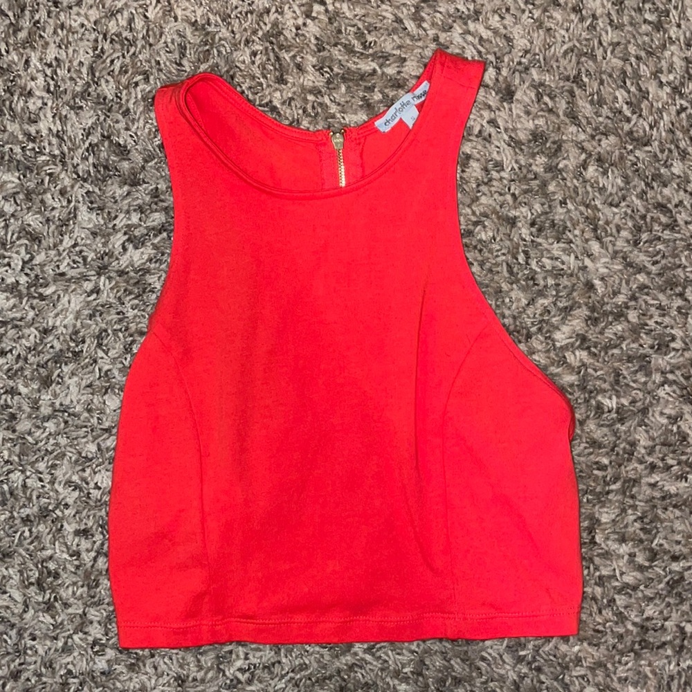 Charlotte Russe Red Crop Top With Zipper